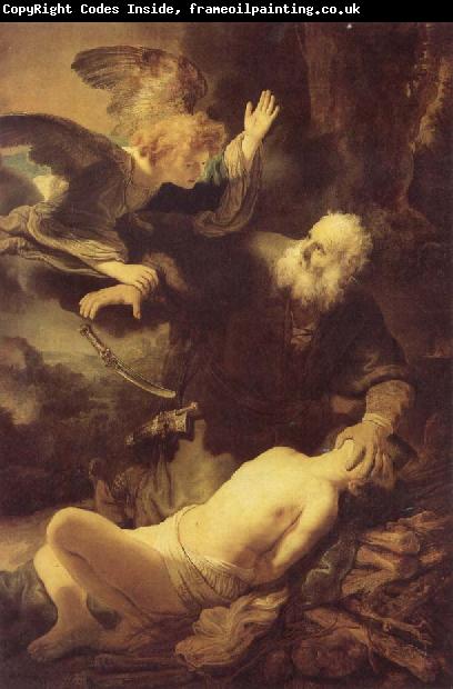 REMBRANDT Harmenszoon van Rijn The Angel Stopping Abraham from Sacrificing Isaac to God